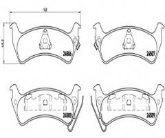 Brembo p37012 klocki hamulc. jeep grand cherokee  91-99 tył, jeep grand cherokee i (zj)
