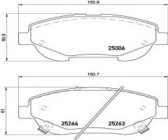 Brembo p83148 klocki hamulc. toyota avensis  10- przód, toyota avensis sedan (zrt27, adt27)