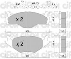 Cifam 822-045-1k klocki hamulc. vw asymetry.grube, seat toledo i (1l), vw golf i (17)