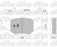 Cifam 822-047-0k klocki hamulc. vw golf ii  83-92 1,0-1,6d, seat ibiza ii (6k1), vw polo (86c, 80)