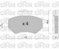 Cifam 822-050-0 klocki hamulc. vw passat  88-96 16mm, seat toledo i (1l), vw golf ii (19e, 1g1)