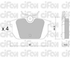 Cifam 822-064-0 klocki hamulc. fiat marea,tipo tył, alfa romeo 33 (905), fiat tipo (160)