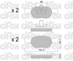 Cifam 822-079-2 klocki hamulc. fiat punto 1,2 16v  99-, fiat punto (188)