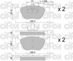 Cifam 822-083-1 klocki hamulc. alfa romeo 166 2,0-2,4jtd  98-07
