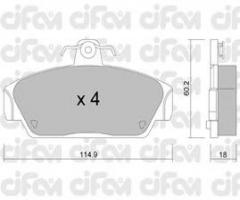 Cifam 822-121-0 klocki hamulc. rover 111,114  90-99, mg mgf (rd), rover 100 / metro (xp)
