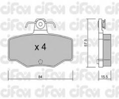 Cifam 822-199-0 klocki hamulc. nissan primera  90-02 tył