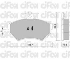 Cifam 822-215-0 klocki hamulc. vw passat  96-99 1,6-1,9tdi