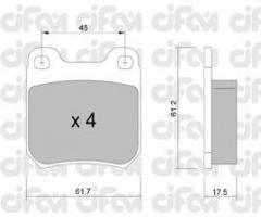 Cifam 822-275-1 klocki hamulc. opel omega b  93- tył, opel omega b (25_, 26_, 27_)