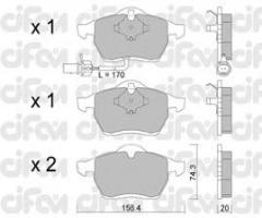 Cifam 822-279-1 klocki hamulc. vw sharan  00- z czuj., ford galaxy (wgr), seat alhambra (7v8, 7v9)