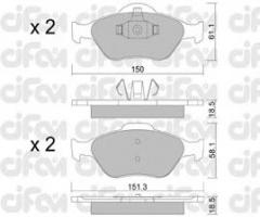 Cifam 822-316-0 klocki hamulc. ford fiesta  00- (+abs)