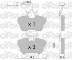 Cifam 822-346-1 klocki hamulc. vw t4  99- tył z czuj.