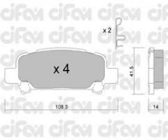 Cifam 822-414-0 klocki hamulc. subaru forester  97-02 tył, subaru forester (sf)