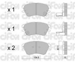 Cifam 822-502-0 klocki hamulc. hyundai atos  03-, hyundai atos (mx)