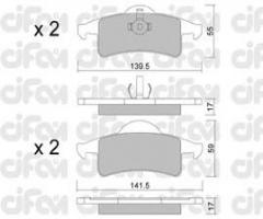 Cifam 822-526-0 klocki hamulc. jeep grand cherokee  99- tył, jeep grand cherokee ii (wj, wg)