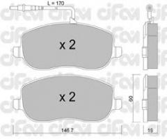 Cifam 822-530-0 klocki hamulc. fiat ulysse  02- z czuj., citroËn c8 (ea_, eb_)