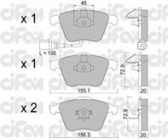 Cifam 822-549-2 klocki hamulc. vw passat  05-  z czuj., audi a3 sportback (8pa), seat leon (1p1)