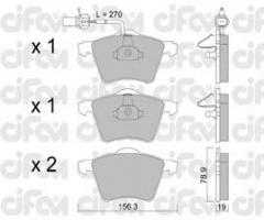 Cifam 822-550-0 klocki hamulc. vw sharan  00- z czuj., ford galaxy (wgr), seat alhambra (7v8, 7v9)