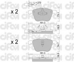 Cifam 822-551-0 klocki hamulc. vw t4  98- z czuj. koła 16, vw sharan (7m8, 7m9, 7m6)