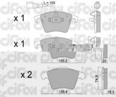 Cifam 822-552-0 klocki hamulc. vw t5  03- koła 16 z czuj.
