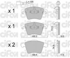 Cifam 822-552-1 klocki hamulc. vw t5  03- koła 17 z czuj.