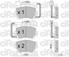 Cifam 822-554-1 klocki hamulc. vw phaeton  02- tył z czuj., vw phaeton (3d_)