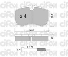 Cifam 822-604-0 klocki hamulc. iveco daily  99- tył, ford transit autobus