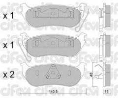 Cifam 822-627-0 klocki hamulc. jeep cherokee  01- tył, jeep cherokee (kj)