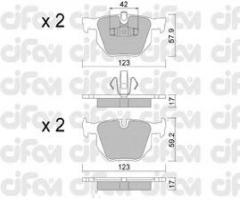 Cifam 822-643-0 klocki hamulc. bmw 3 e90  05- tył