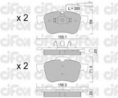 Cifam 822-703-0 klocki hamulc. alfa romeo 159  05-, alfa romeo 159 (939)
