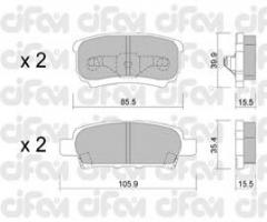 Cifam 822-737-0 klocki hamulc. mitsubishi lancer  03- tył, chrysler sebring (js), dodge avenger