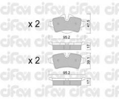 Cifam 822-769-0 klocki hamulc. mini cooper  06- tył, mini mini (r56)