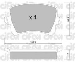 Cifam 822-806-0 klocki hamulc. vw passat  05- tył