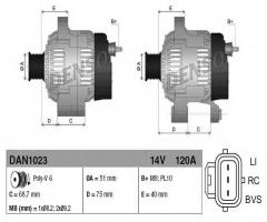 Denso dan1023 alternator 12v ford