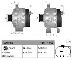 Denso dan1086 alternator alfa romeo fiat citroen peugeot, alfa romeo mito (955), citroËn nemo kombi