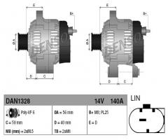 Denso dan1328 alternator vw, vw tiguan (5n_)