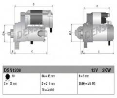 Denso dsn1208 rozrusznik land rover, land rover freelander 2 (fa_)