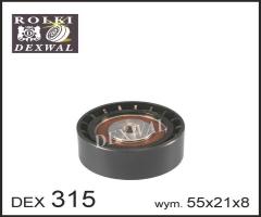 Dexwal 03-315 rolka prowadząca citroen, nissan, peu, ren, renault clio ii (bb0/1/2_, cb0/1/2_)