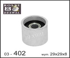 Dexwal 03-402 rolka prowadząca audi, seat, skoda, vw, audi a2 (8z0), skoda fabia (6y2)