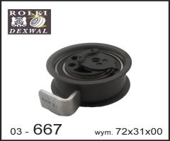 Dexwal 03-667 rolka napinacza audi, ford, seat, skoda, vw, audi a2 (8z0), ford galaxy (wgr)