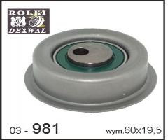 Dexwal 03-981 rolka napinacza hyundai,  mitsubishi, hyundai h100 autobus (p)