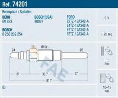 Fae 74201 Świeca Żarowa ford usa