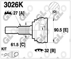 Glo 3026k przegub napędowy kpl.chevrolet
