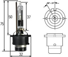 Hella 8gs 007 001-151 Żarówka xenon d2r 35w, audi a8 (4d2, 4d8), citroËn c8 (ea_, eb_)