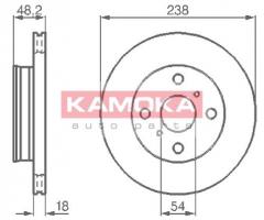 Kamoka 1031588 tarcza hamulc. toyota corolla 92-01, toyota corolla (_e10_)