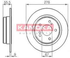 Kamoka 1031638 tarcza hamulc. mercedes w202,w210 tył, chrysler saratoga