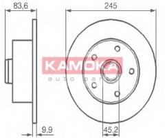 Kamoka 1031660 tarcza hamulc. audi a4 94-00 tył, audi a4 (8d2, b5)