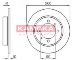 Kamoka 1031772 tarcza hamulc. volvo s40,v40 95-03 tył, mitsubishi carisma (da_), volvo s40 i (vs)