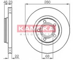 Kamoka 1032006 tarcza hamulc. vw passat 96-00, audi a4 (8d2, b5), vw passat (3b2)