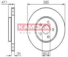 Kamoka 1032250 tarcza hamulc. ford mondeo 1,8-2,5 00-07, ford mondeo iii sedan (b4y)