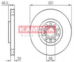 Kamoka 1032332 tarcza hamulc. audi a6 97- 2,7t-4,2, audi a4 (8d2, b5), seat exeo (3r2)